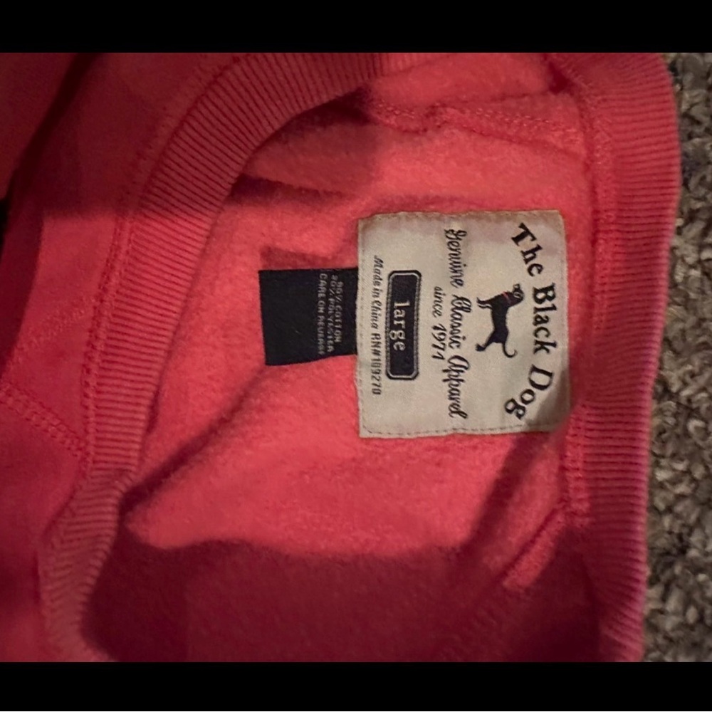The Black Dog Coral Pink Pullover with Small Black Logo - Picture 2 of 5